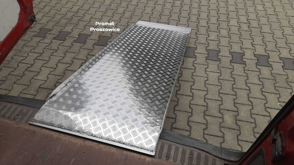 Rampa Aluminiowa 225cm x 70cm do 800kg + ranty boczne Najazd Podjazd