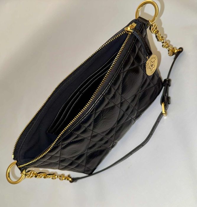 Czarna mała Christian Dior na ramię, do ręki