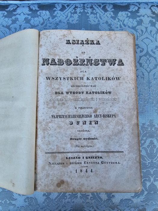 Książka do nabożeństwa z 1844 roku