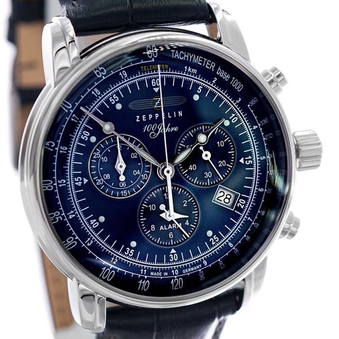 ZEPPELIN 100 Jahre Zegarek męski 43mm skórzany PASEK KOMPLET