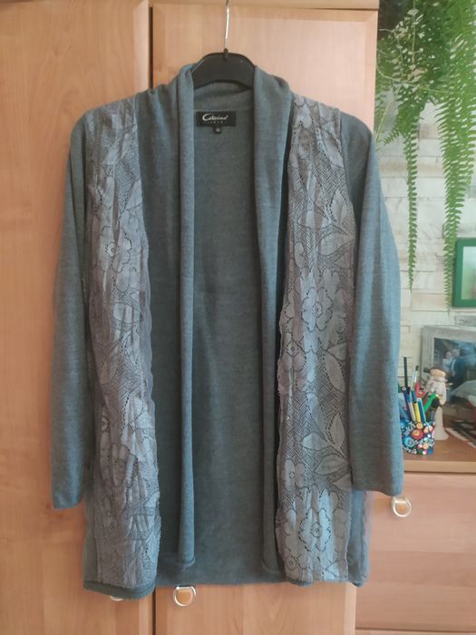 Kardigan sweter z koronką 36 S Caterina