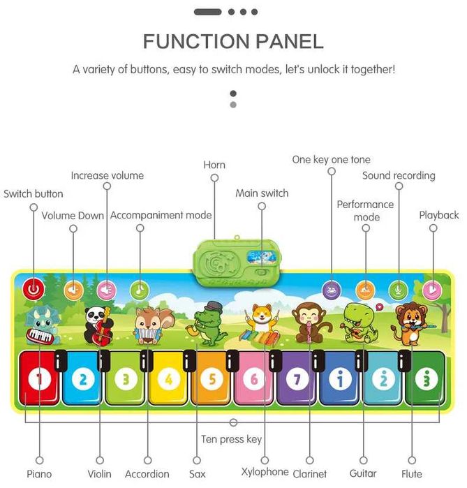 Piano musical para criança Som realista o primeiro contato com os sons