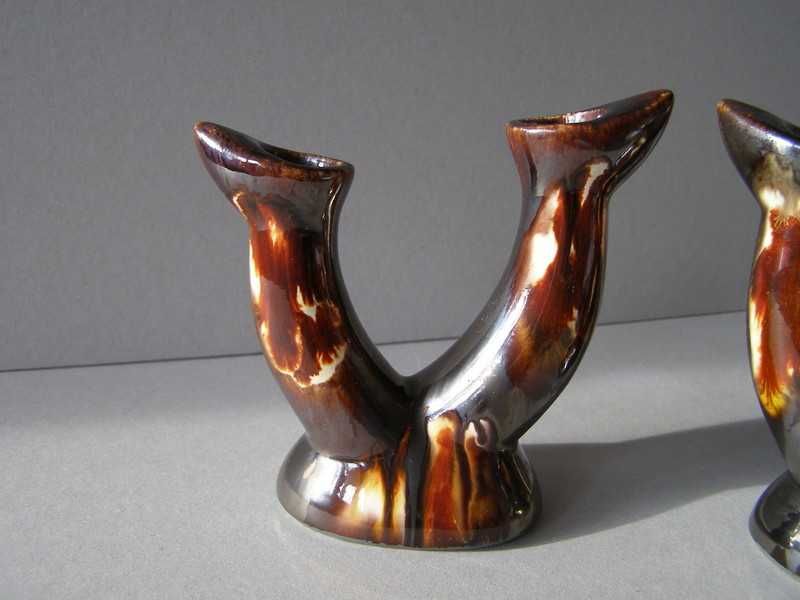 Dwa świeczniki PRL - TECHNOPLASTYKA , Kraków + metka