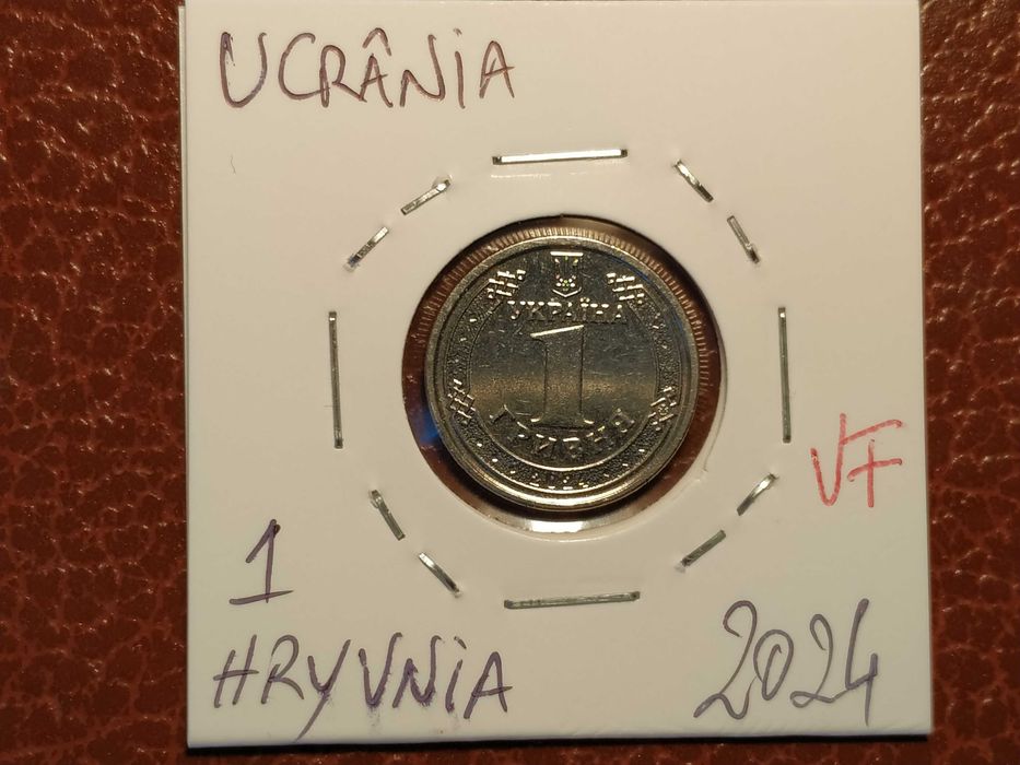 A980 moeda de 1 hryvnia de 2024 VF da Ucrânia