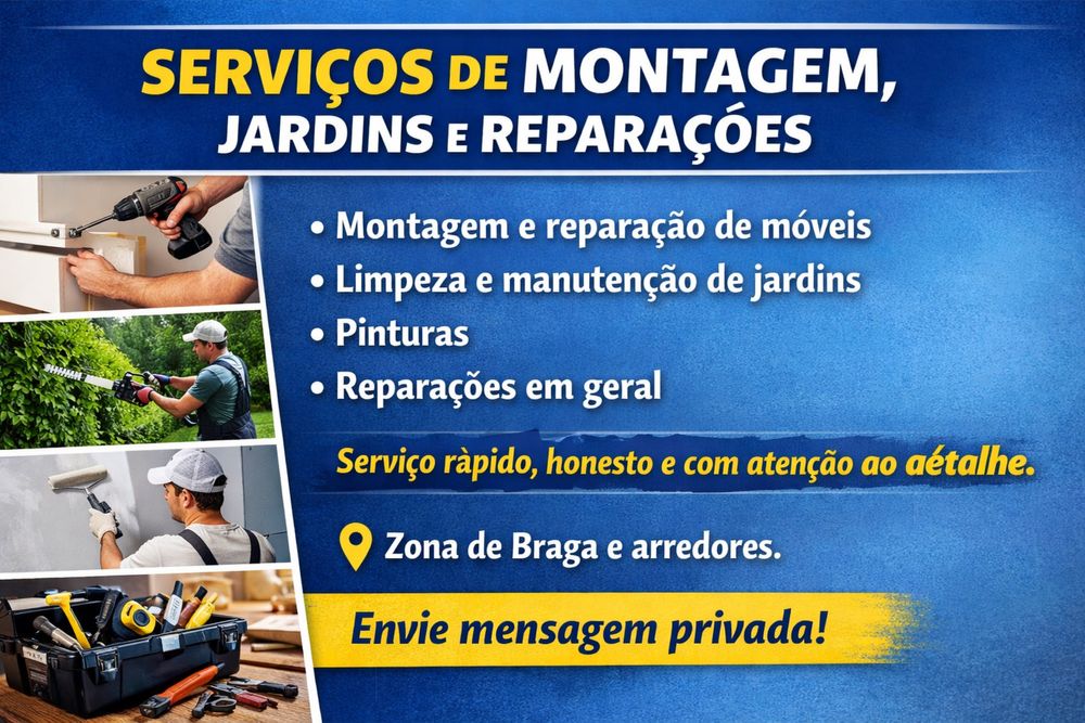 Servicos gerais para casa, montagen e reparo de  moveis