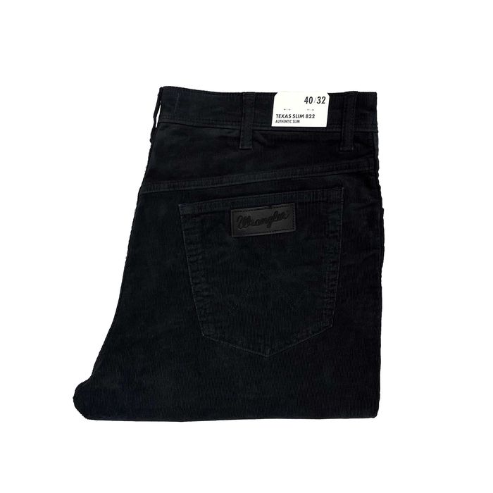 Spodnie męskie sztruksy Wrangler Texas Slim 822 Dark Navy W40 L32