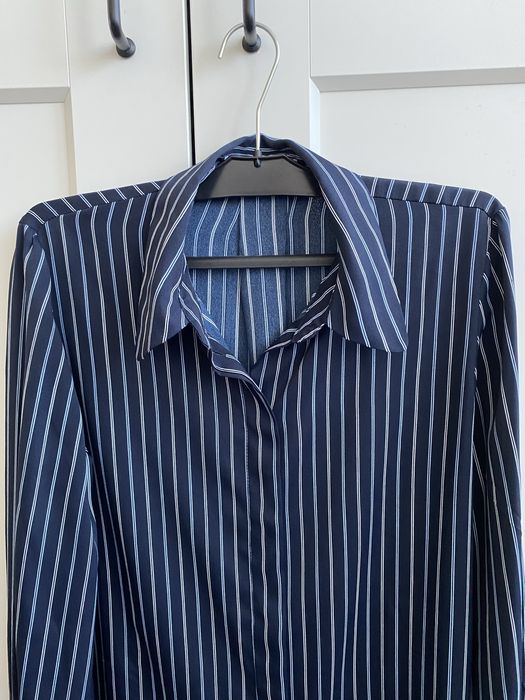 Mango koszula XS granatowa w paski bluzka niebieska dlugi rekaw