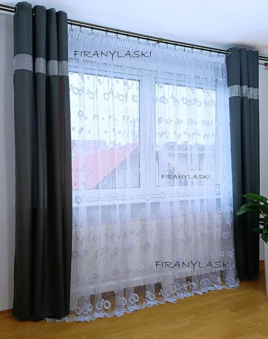 Firany Gotowe 500x250 firana kwiaty firanki