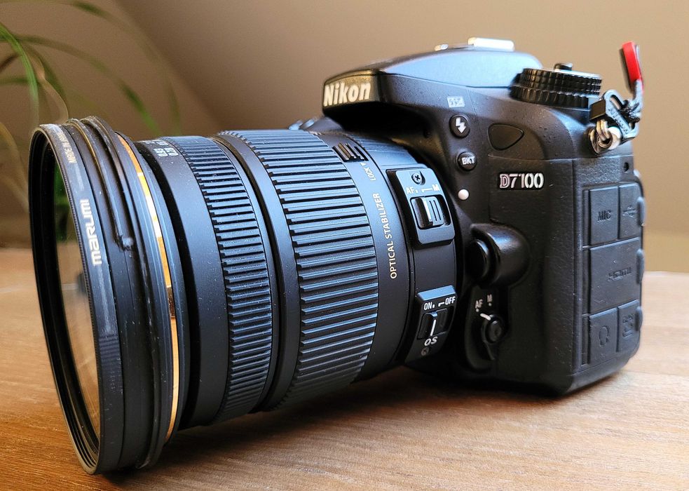 Nikon D7100 + Sigma 17-50 f2.8, plecak, 2x sd 32GB
