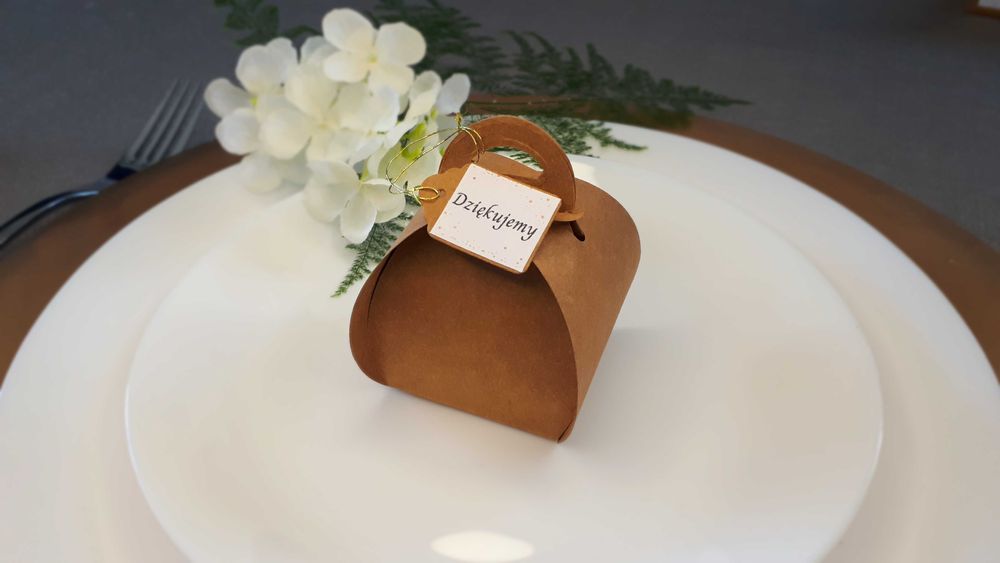 PUDEŁKO pudełeczka podziękowanie dla Gości GOLD