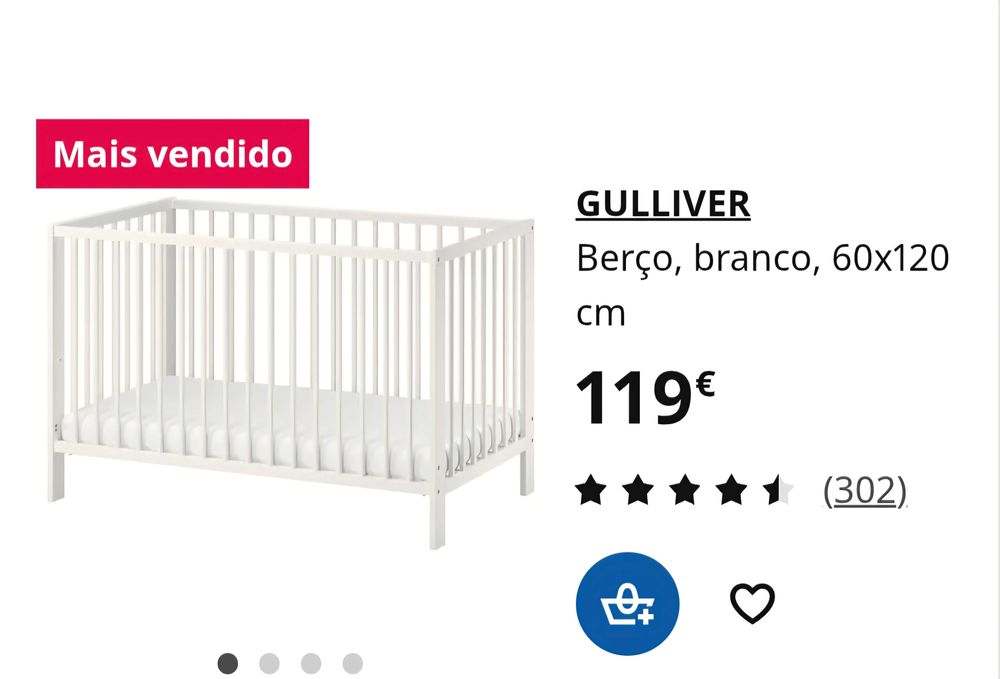 Vendo berço IKEA com colchão em excelente estado