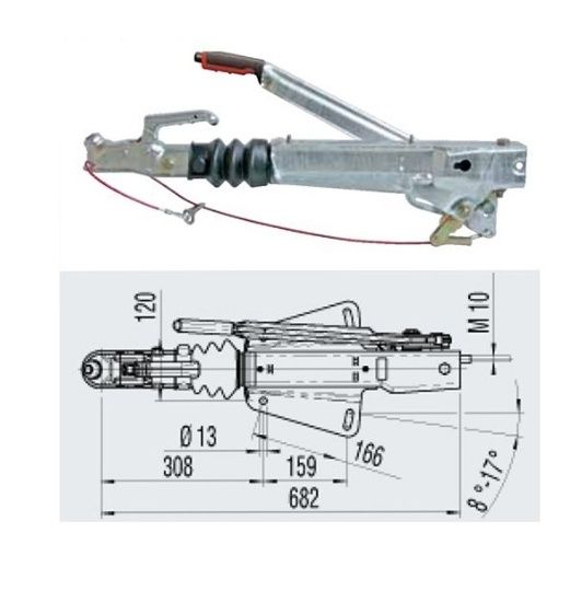 Інерційний гальма тормоз накату AL-KO 161S 950-1600кг на V-образне диш