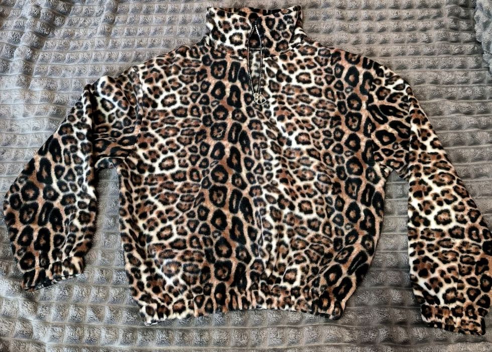 кофта леопардова, тепла на флісі
