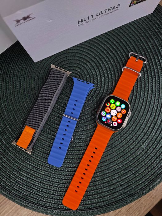 Smartwatch męski HK Ultra3 , AMOLED 2,12” • 2 paski • NOWY