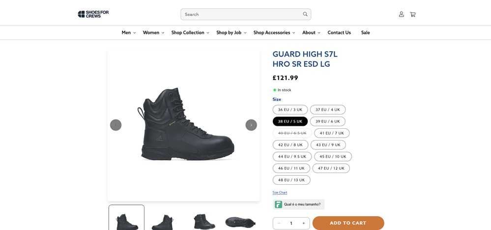 Shoes for Crews sapatos de segurança Tam 39 (174)