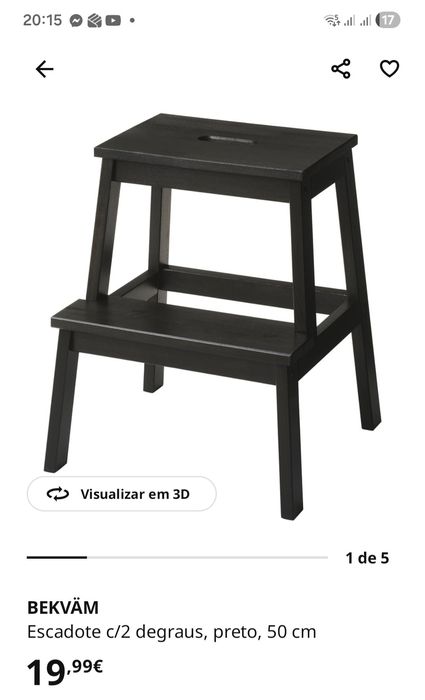 Banco/Escadote preto