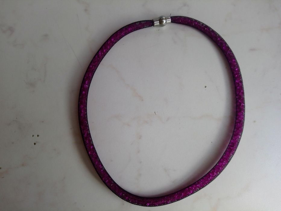 Zestaw komplet naszyjnik i bransoletka FUKSJA