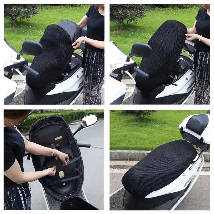 Cobertura Anti-Calor para Banco de Moto 75x55 cm - Preta