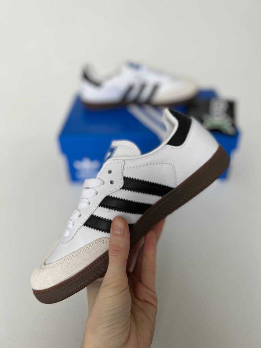 Мужские кроссовки Adidas Samba OG 'White\Gum' Premium. 40-45