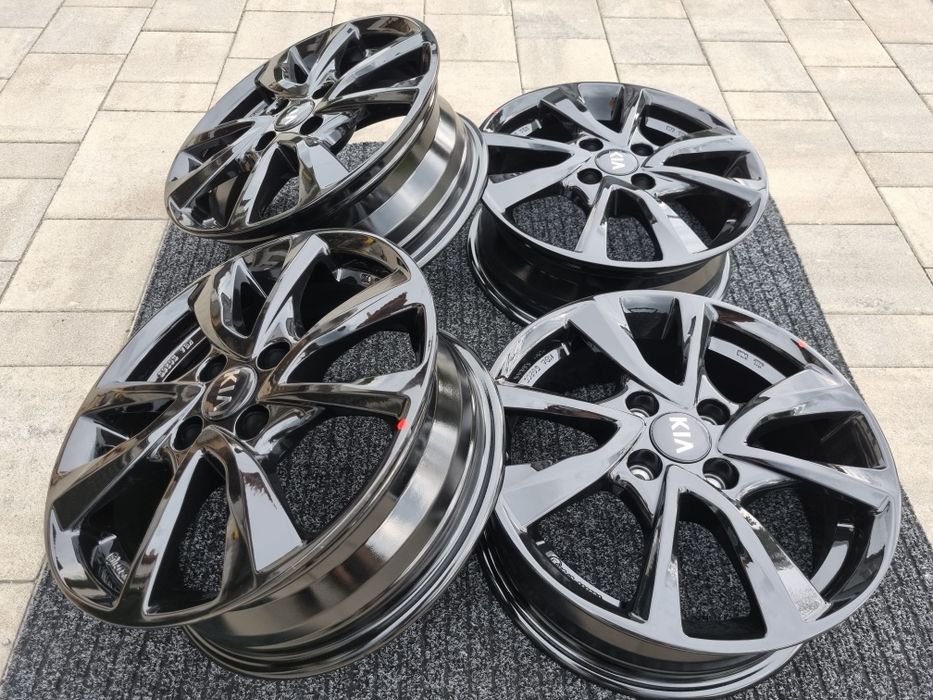 KIA 15" Picanto Rio Stonic Nowe felgi aluminiowe 4x100 czarny połysk