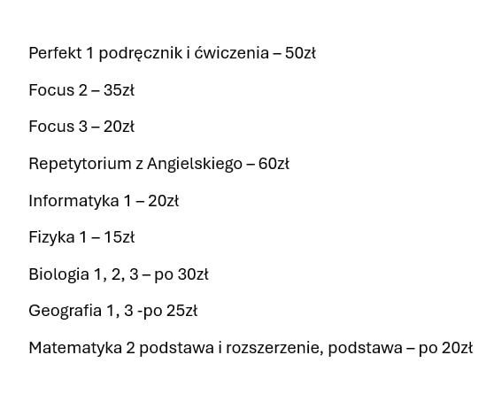 Podręczniki do liceum / technikum
