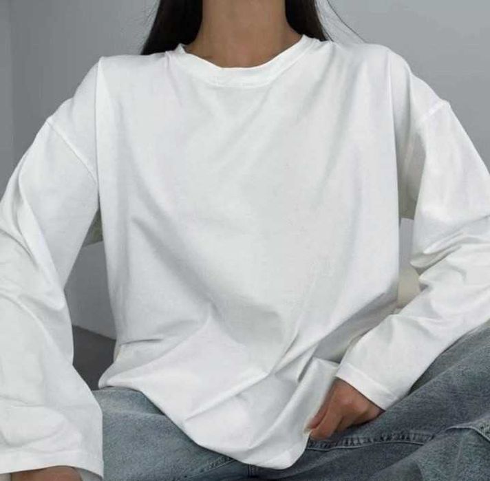 Білий лонгслів оверсайз Cecil