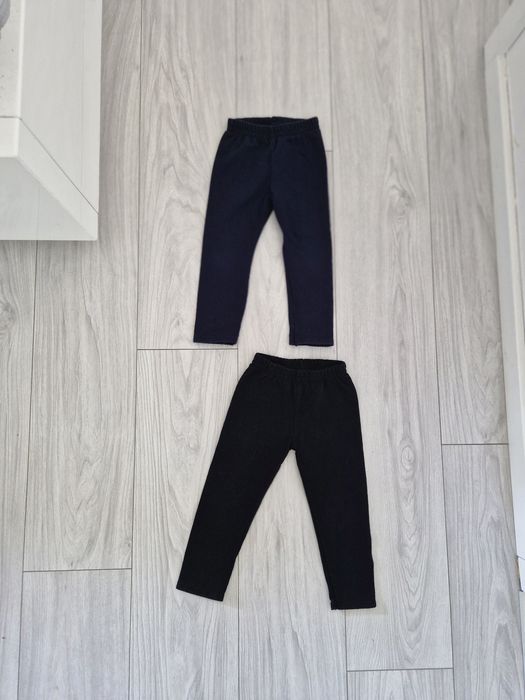 2 x legginsy 98 - czarne i granatowe