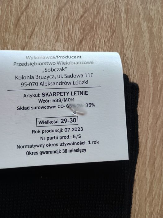 Skarpety wojskowe letnie