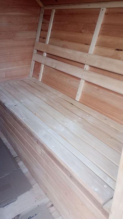 Каркасна сауна 2×2 м з дерева   Для 3-4 осіб   Готова до встановлення.