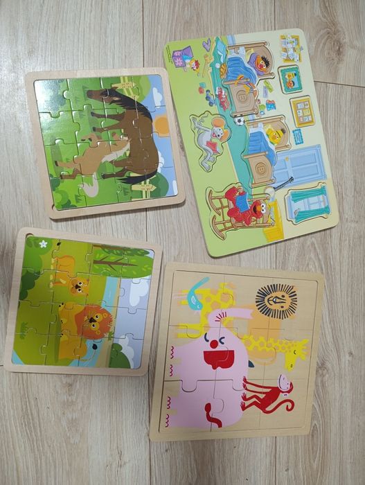 Дерев'яні розвиваючі ігри, пазли, вкладиші, сортери