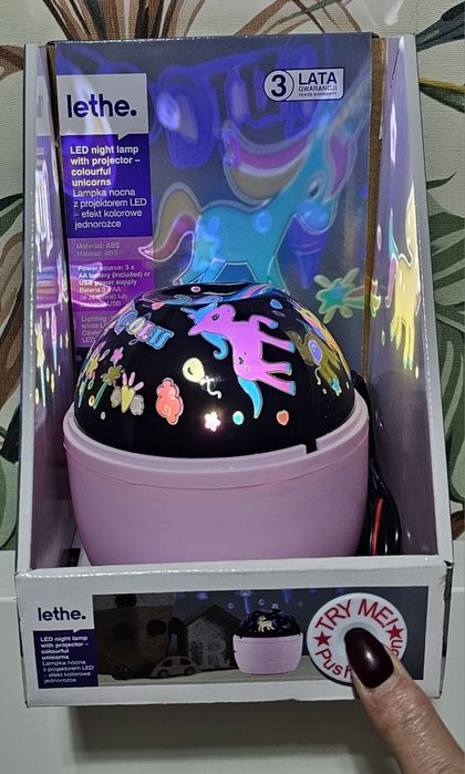 Lampka projektor różowy Jednorożec