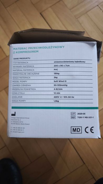 materac przeciwodleżynowy z kompresorem
