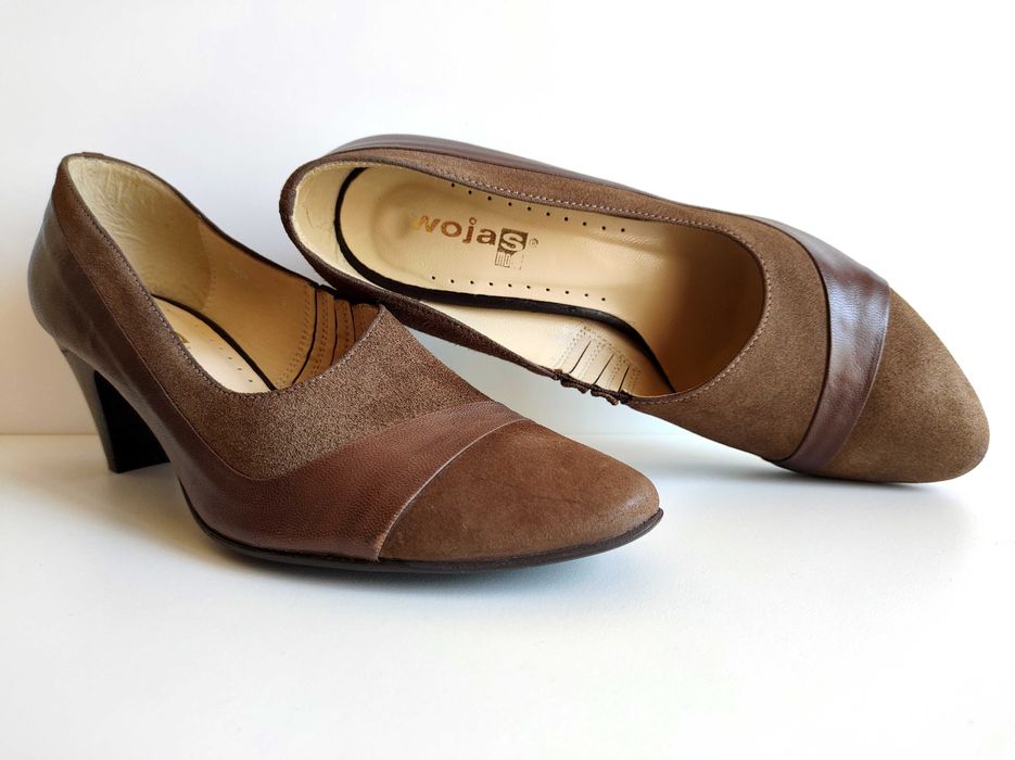 7267. WOJAS - eleganckie cappuccino skóra 37.