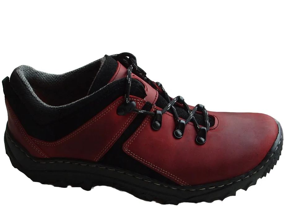 BnW Damskie trekkingi czerwone skóra naturalna wodoodporne