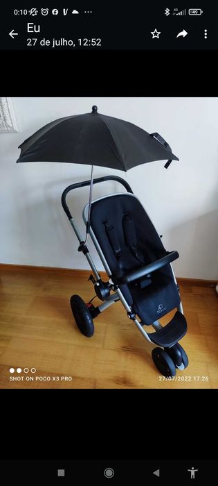 Quinny Buzz + sombrinha + capa transparente para proteger da chuva
