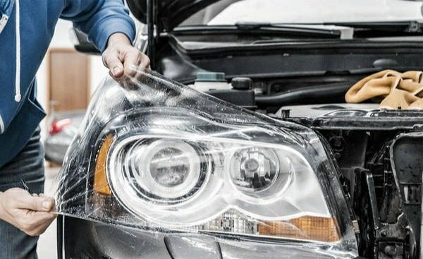 Защитная/антигравийная пленка для фар 100*40 см 150 мкм 3х слойная