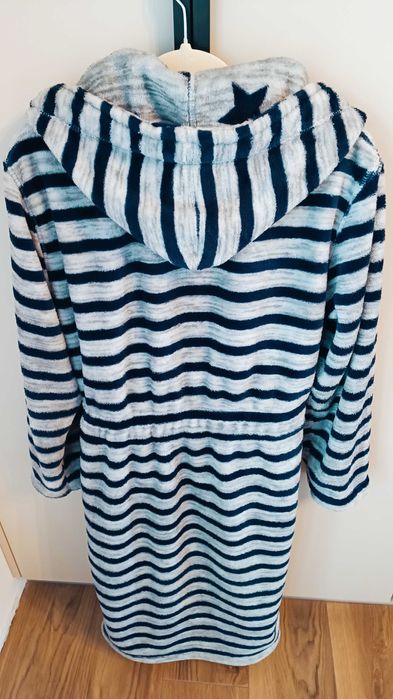 Szlafrok z kapturem dwustronny miękki w dotyku, gruby