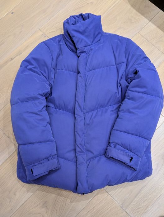 Пуховик Asos фволетовий з тенселу(ефект шовку)