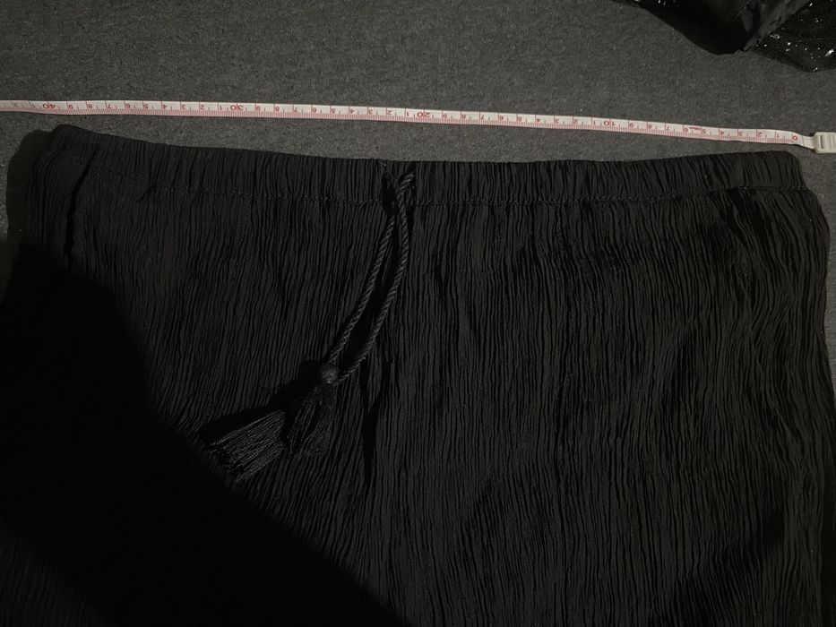 Spodnie lniane czarne