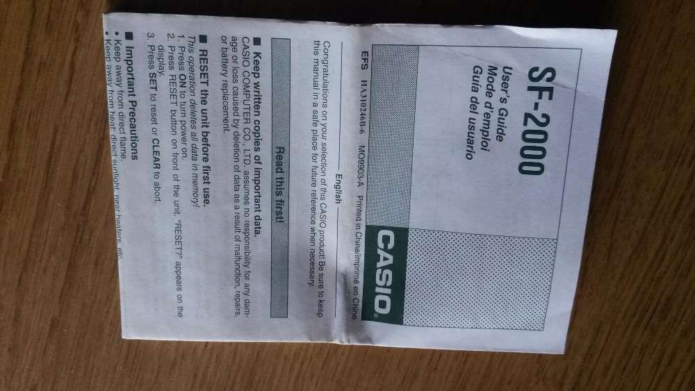 Diário digital Casio SF-2000