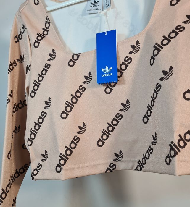 Koszulka adidas plus size brokatowa logowana  xxl