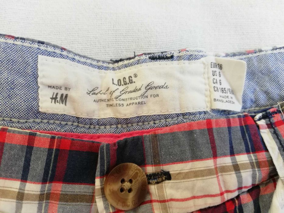 spodenki szorty w kratkę H&M