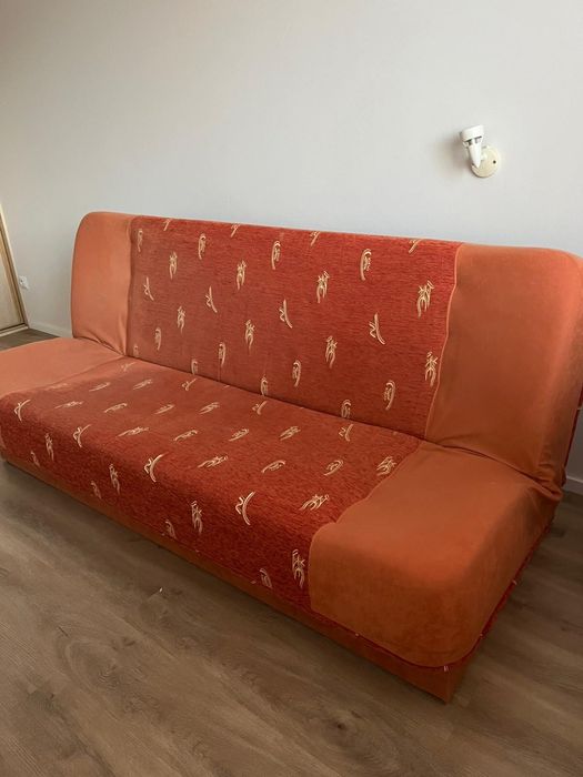 Sofa rozkładana pomarańczowa