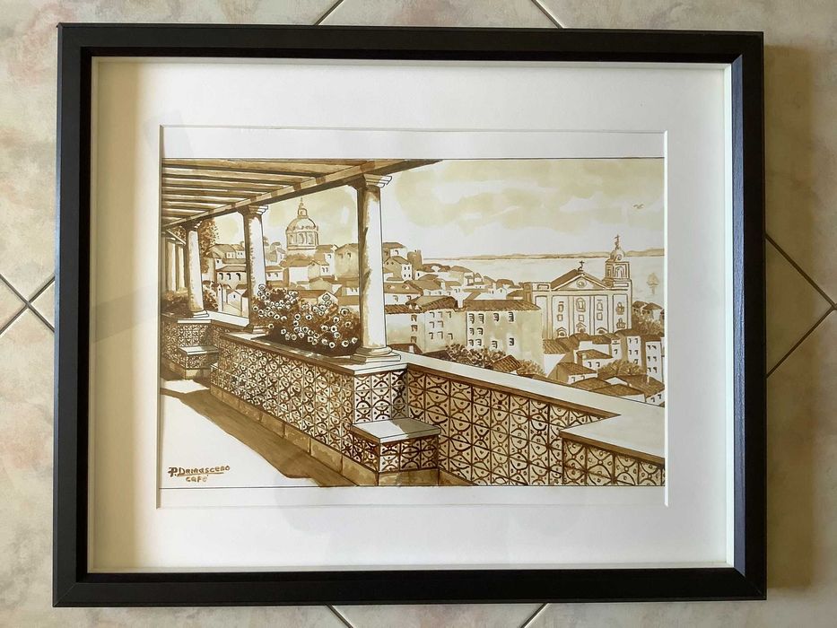 Quadro pintado a café