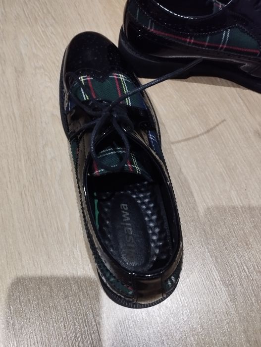Czarne buty eleganckie męskie lakierki 45