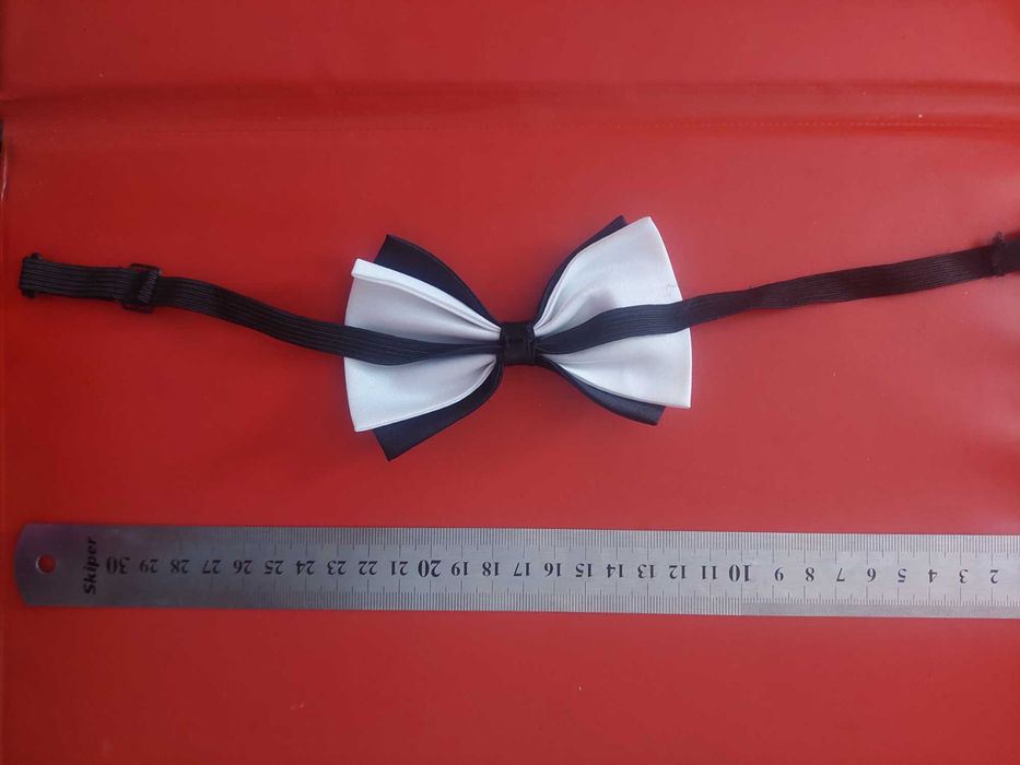 Бабочка Галстук Черная с белым