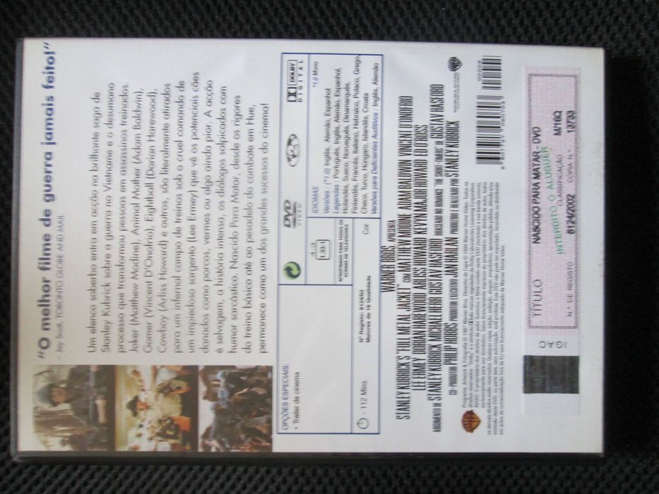 4 DVD de Stanley Kubrick, como novos ou novos