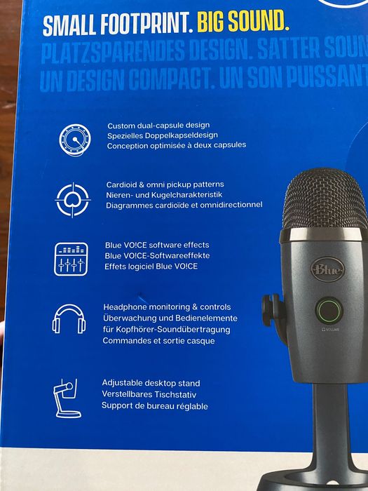 Kit podcaster: microfone Blue Yeti + pop filter + isolamento acústico