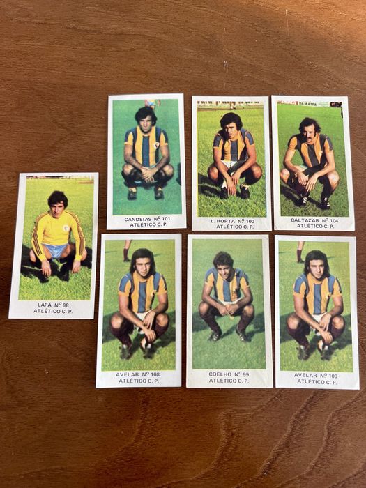Cromos de futebol da coleção Ases do futebol de 75/76