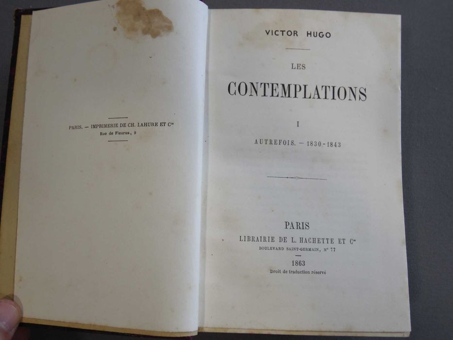 Livro Les Contemplations, '1858-'1863